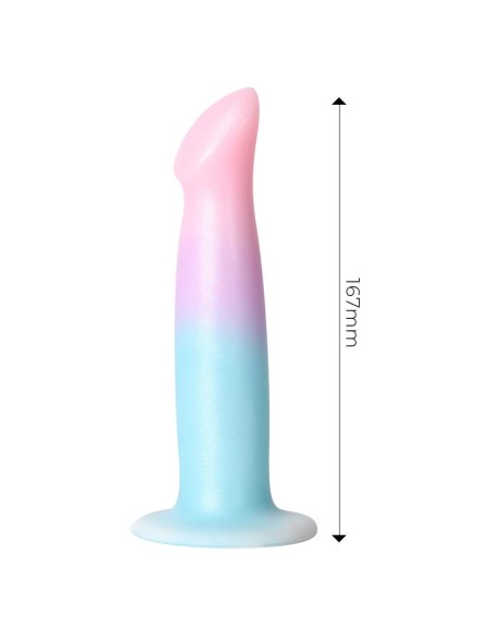 Dildo con Vibracion y Ventosa Color Degradado 17 cm Dildo con Vibracion y Ventosa Color Degradado 17 cm