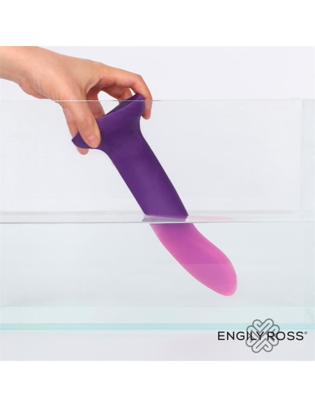 Dildo que Cambia de Color Purpura a Rosa Talla S 14 cm