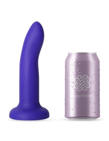 Dildo con Vibracion que Cambia de Color Azul a Purpura Talla M 17 cm