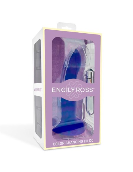 Dildo con Vibracion que Cambia de Color Azul a Purpura Talla M 17 cm Dildo con Vibracion que Cambia de Color Azul a Purpura Talla M 17 cm