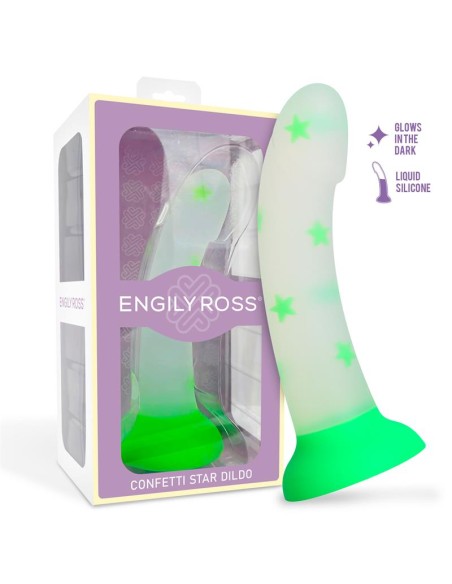 Dildo que Brilla en la Oscuridad Confetti Star 17 cm Dildo que Brilla en la Oscuridad Confetti Star 17 cm
