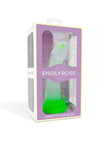 Dildo que Brilla en la Oscuridad Confetti Star 17 cm