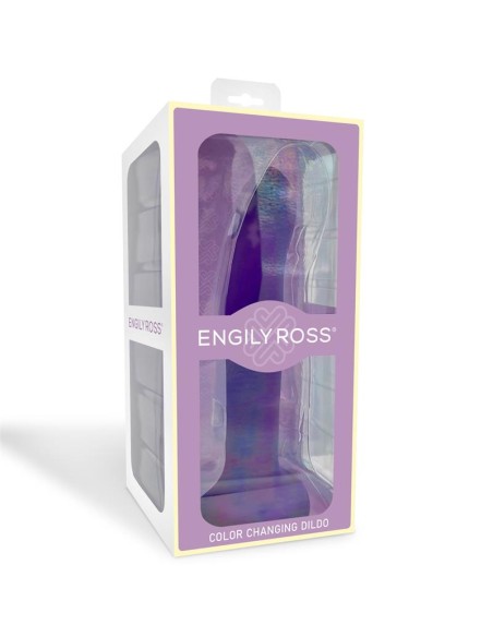 Dildo que Cambia de Color Pupura a Rosa Talla L 21 cm