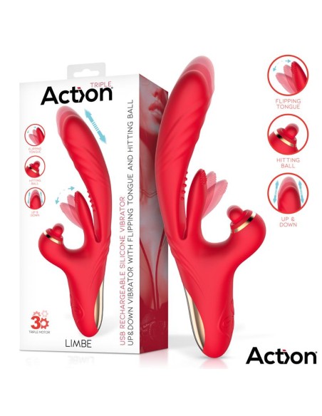 Limbe Vibrador con Lengua Flip Flap Bola Percutora y Up and Down
