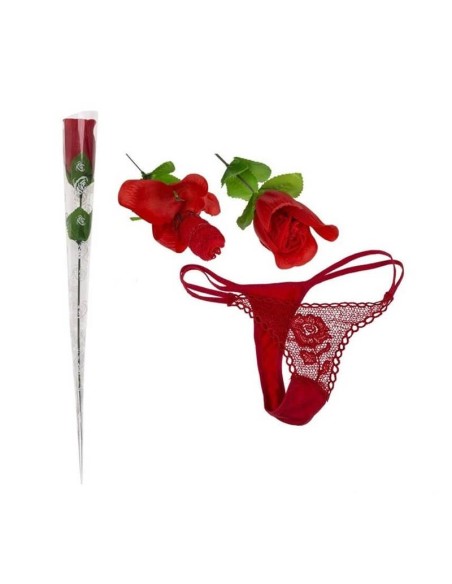 Rosa con Tanga Color Rojo Rosa con Tanga Color Rojo