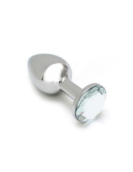 Plug Anal de Metal Sofia Joya Transparente Plug Anal de Metal Sofia Joya Transparente