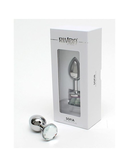 Plug Anal de Metal Sofia Joya Transparente Plug Anal de Metal Sofia Joya Transparente