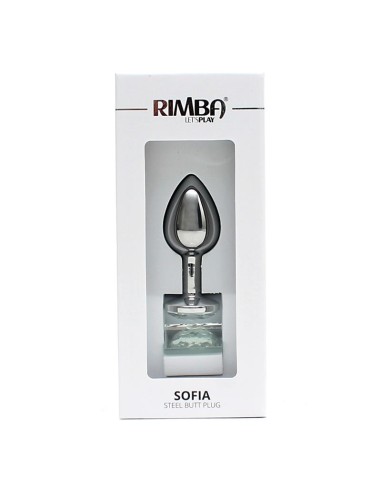 Plug Anal de Metal Sofia Joya Transparente