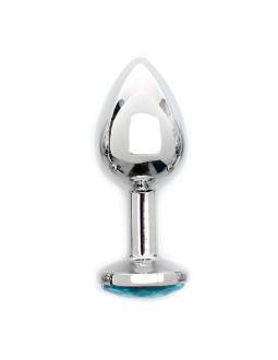 Plug Anal de Metal Sofia con Joya Azul 2