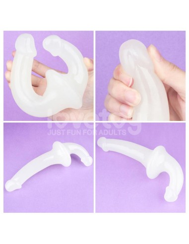 Dildo doble Lumino Play Luz Azul 105