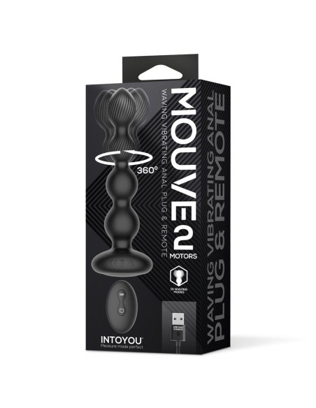 Mouve Plug Anal con Waving y Vibracion con Control Remoto 2 Motores