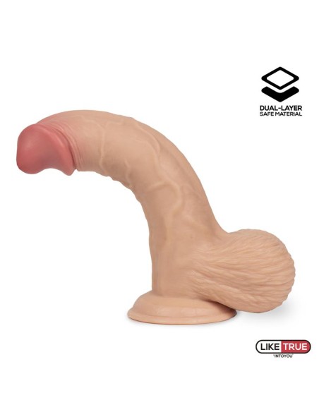 Fentok Dildo Realista Testiculos Completos Dual Layer Retractil 75