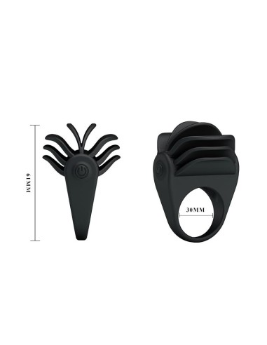 Pretty Love Anillo Vibrador Chester Color Negro