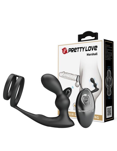 Marshall Plug Anal con Vibracion y Anillo para el Pene y Testiculos