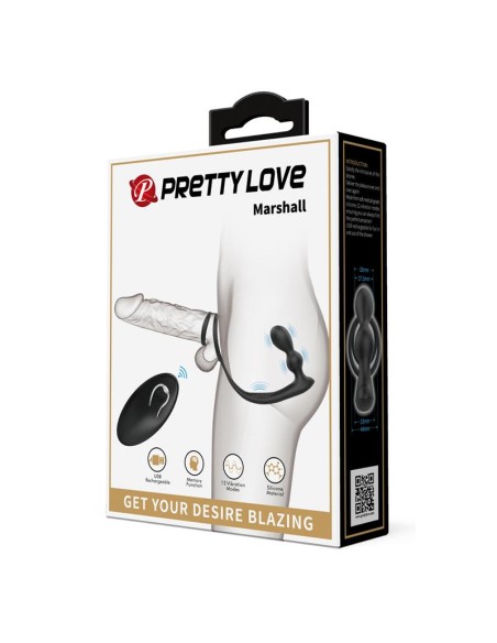 Marshall Plug Anal con Vibracion y Anillo para el Pene y Testiculos