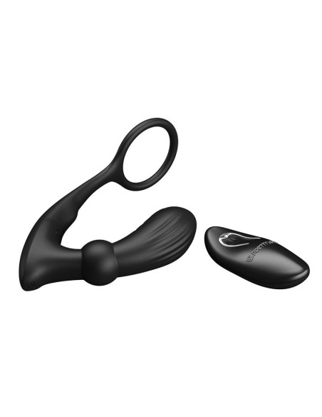 Warren Plug Anal y Anillo para el Pene con Vibracion y Pulsacion a Control Remoto
