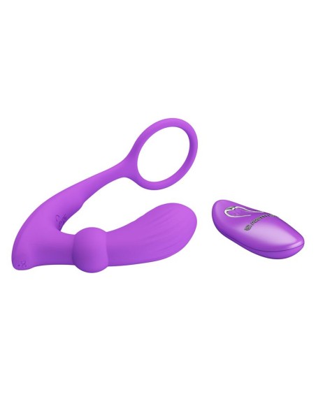 Warren Plug Anal y Anillo para el Pene con Vibracion y Pulsacion a Control Remoto