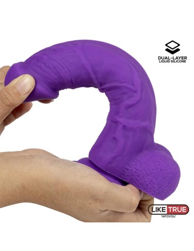 Dildo Realista Silicona Liquida Dual Layer 8 Purpura