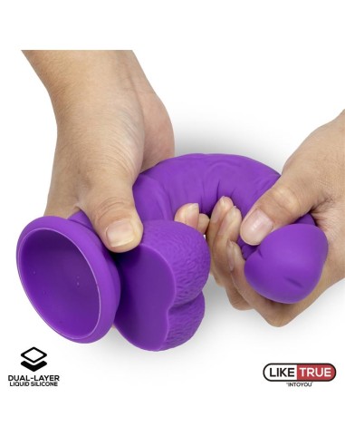 Dildo Realista Silicona Liquida Dual Layer 8 Purpura