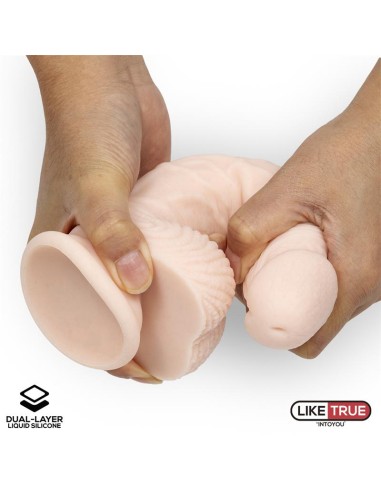 Dildo Realista Silicona Liquida Dual Layer 825 Blanco
