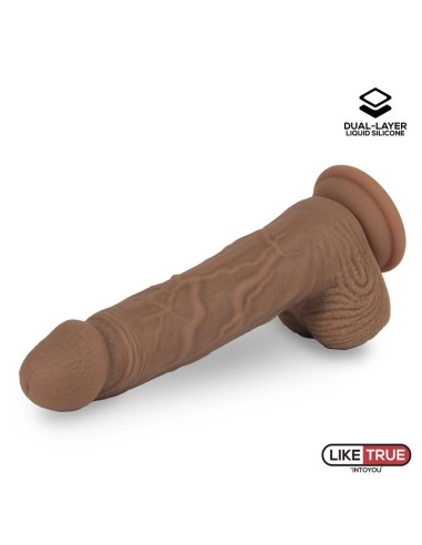 Dildo Realista Silicona Liquida Dual Layer 825 Bronceado