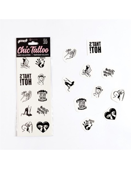 Set de 10 Tattoos Temporales Kinky Collection Set de 10 Tattoos Temporales Kinky Collection