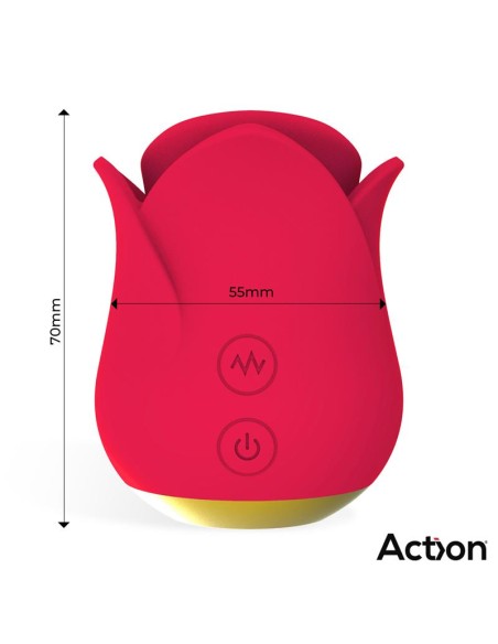 Meryl Estimulador Vibrador de Rosa con Lengua 2 Motores