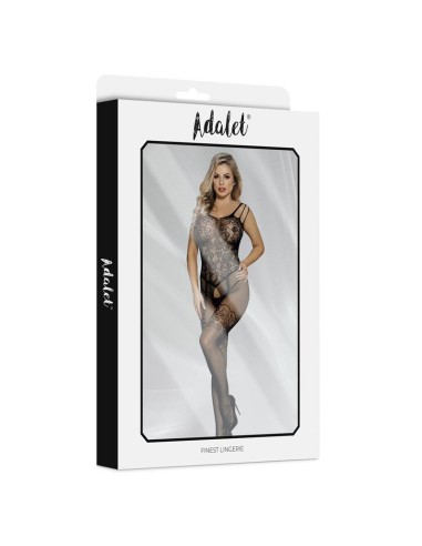 Lana Bodystocking Entrepierna Abierta y Patron Floral