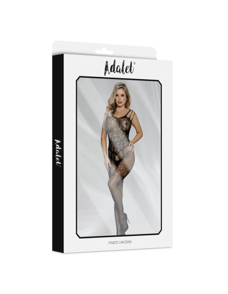 Lana Bodystocking Entrepierna Abierta y Patron Floral