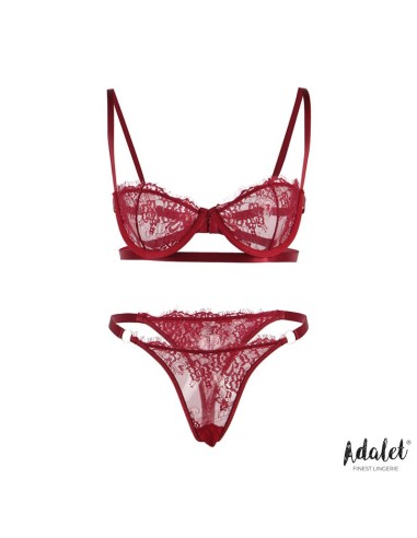 Mia Set Sujetador y Tanga de Encaje Burgundy