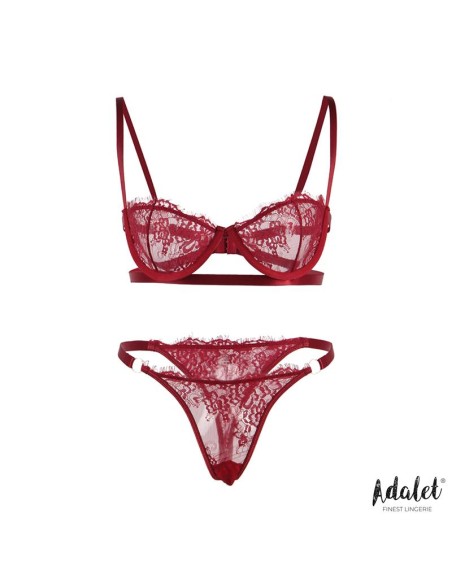 Mia Set Sujetador y Tanga de Encaje Burgundy