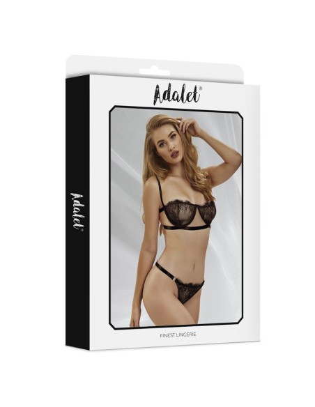 Mia Set Sujetador y Tanga de Encaje Negro