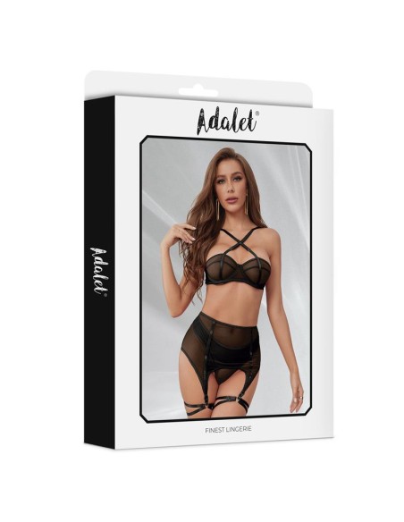 Aria Set Sujetador Tanga Ligero y Ligas Aria Set Sujetador Tanga Ligero y Ligas