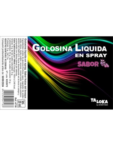 Golosina Líquida en Spray Sabor Frutas del Bosque 20 ml|A Placer